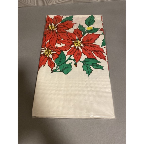 party creations Other - Vintage Christmas Paper Table Cover Party Creation Tablecloth 48"X96" Poinsettia